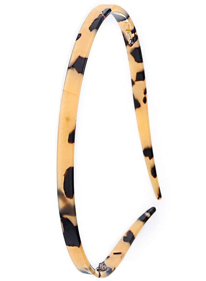 Firuilo Acetate Cellulose Headband Tortoise Shell Headbands Thin Hairbands With Teeth for Women (Amber One Size) - Image 1